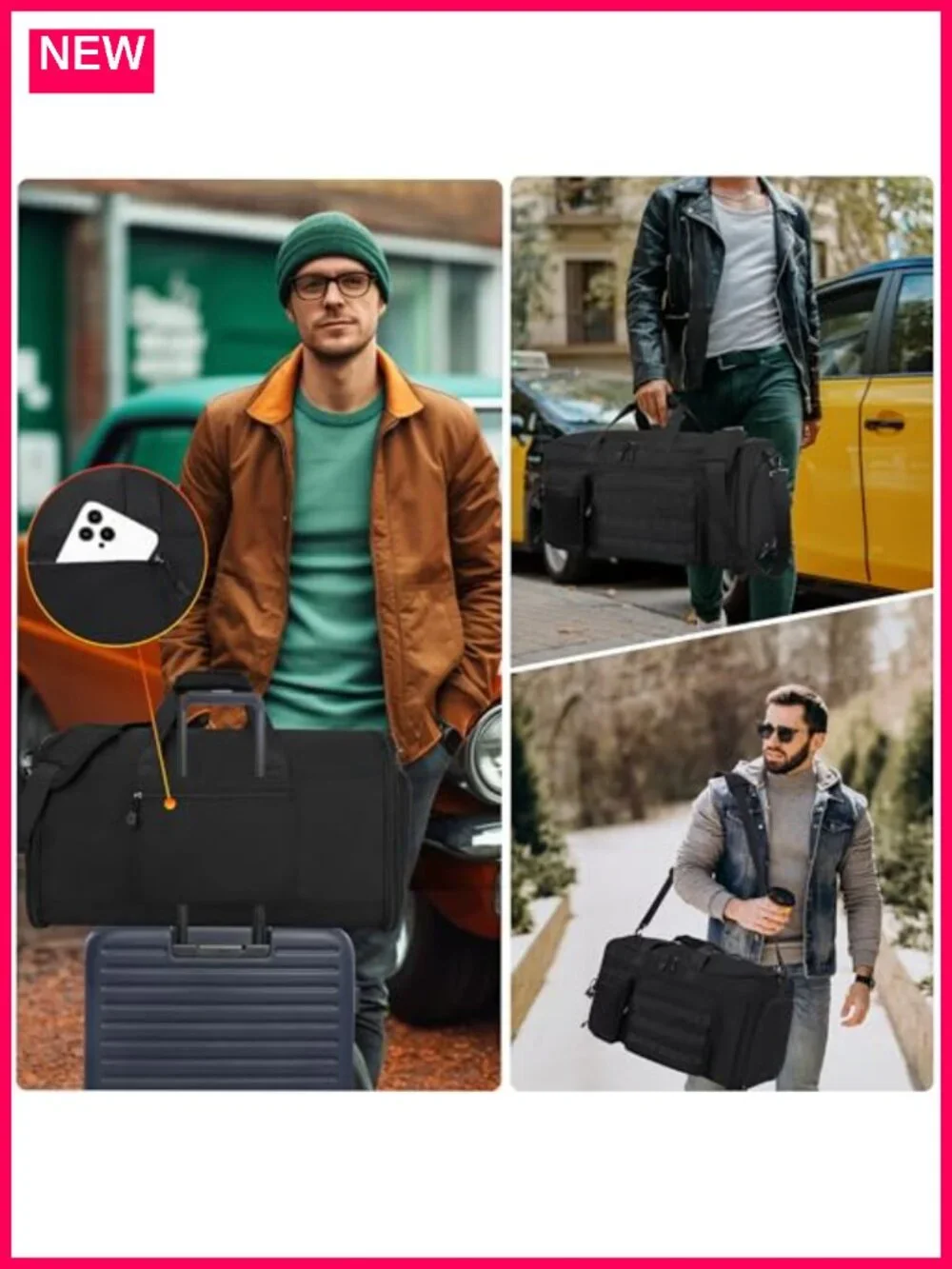 2 in 1 Garment Duffle Bag Carry On Travel Suit Bag with Shoe Compartment